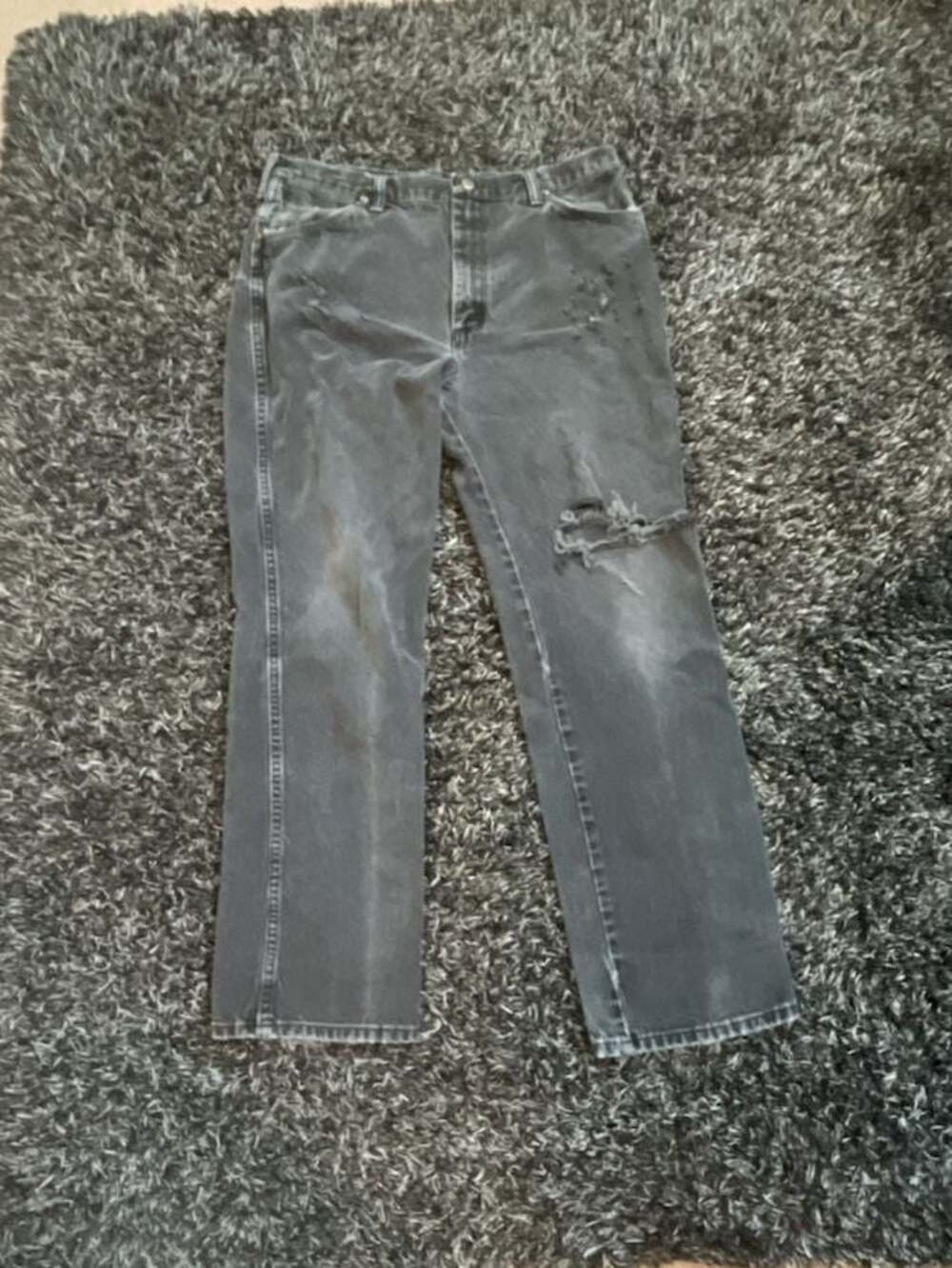 Wrangler Vintage Distressed Black Denim Jeans
